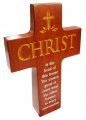 Wooden Cross: Christ Is The Head - Shalom